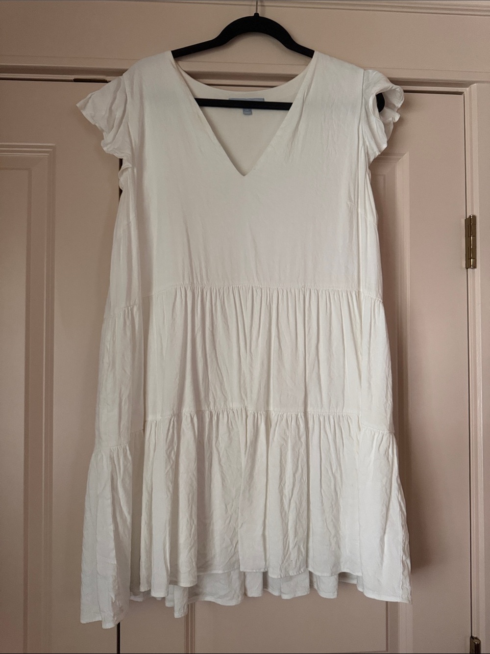 ANTONIO MELANI White Tiered V-Neck Mini Dress